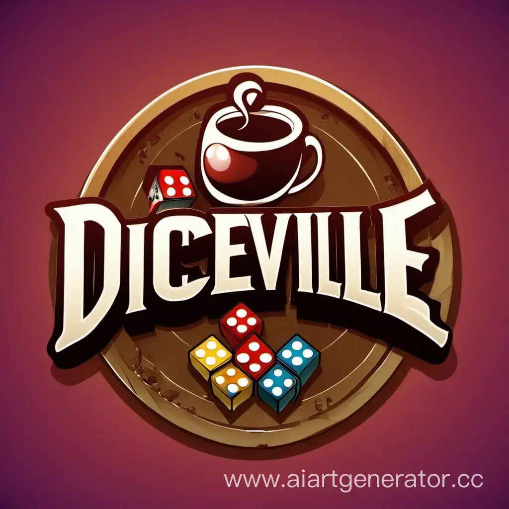 Дайсвилль (Diceville). Логотип антикафе с настольными играми.