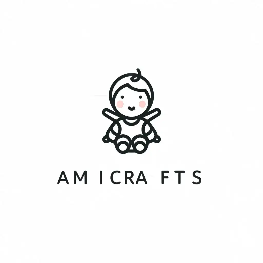 a logo design,with the text "amicrafts", main symbol:baby doll,Moderate,be used in Home Family industry,clear background