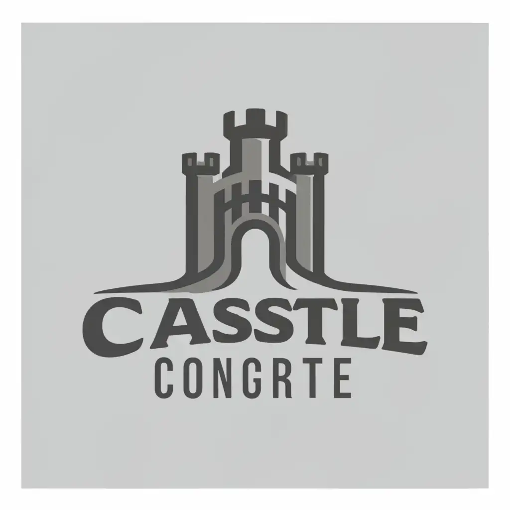 a logo design,with the text "castle concrete", main symbol:castle gate,Moderate,be used in Construction industry,clear background
