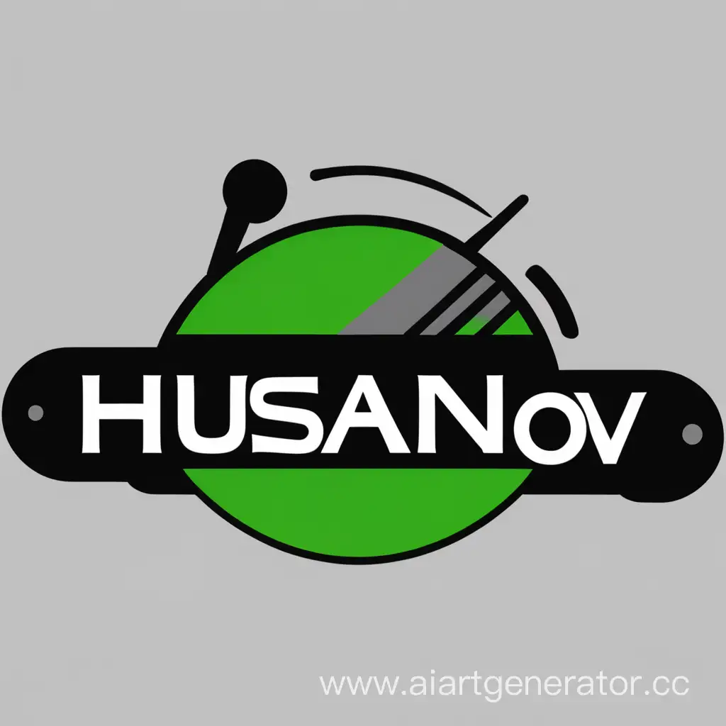 Black-and-Gray-Husainov-Logo-with-Radio-Control-in-Green-Setting