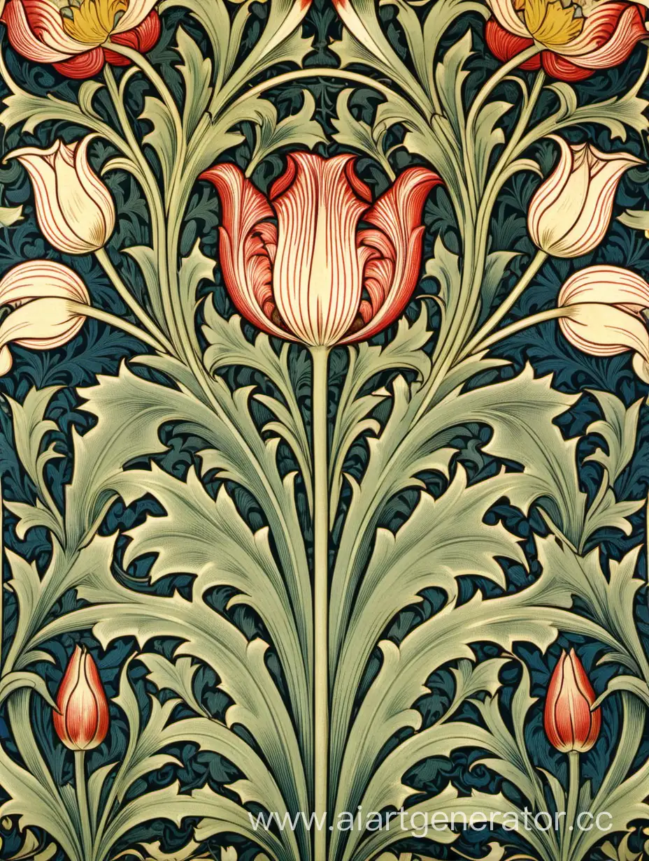 aesthetic, art nouveau, decorative, design, detailed, floral, historic, HQ, ornamental, pattern, retro, textile, vintage, wallpaper, William Morris tulip