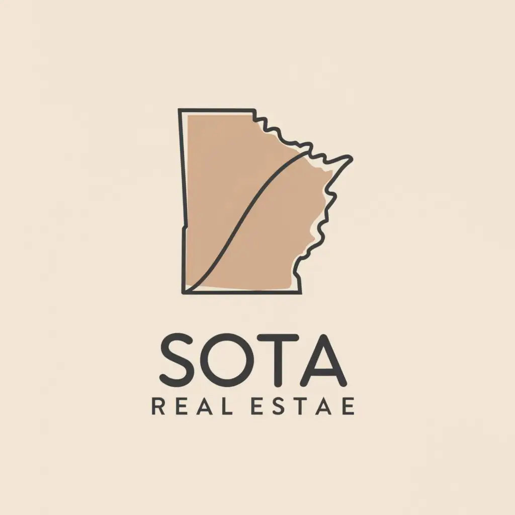 a logo design,with the text "SOTA REAL ESTATE", main symbol:Minnesota MAP OUTLINE,Moderate,clear background