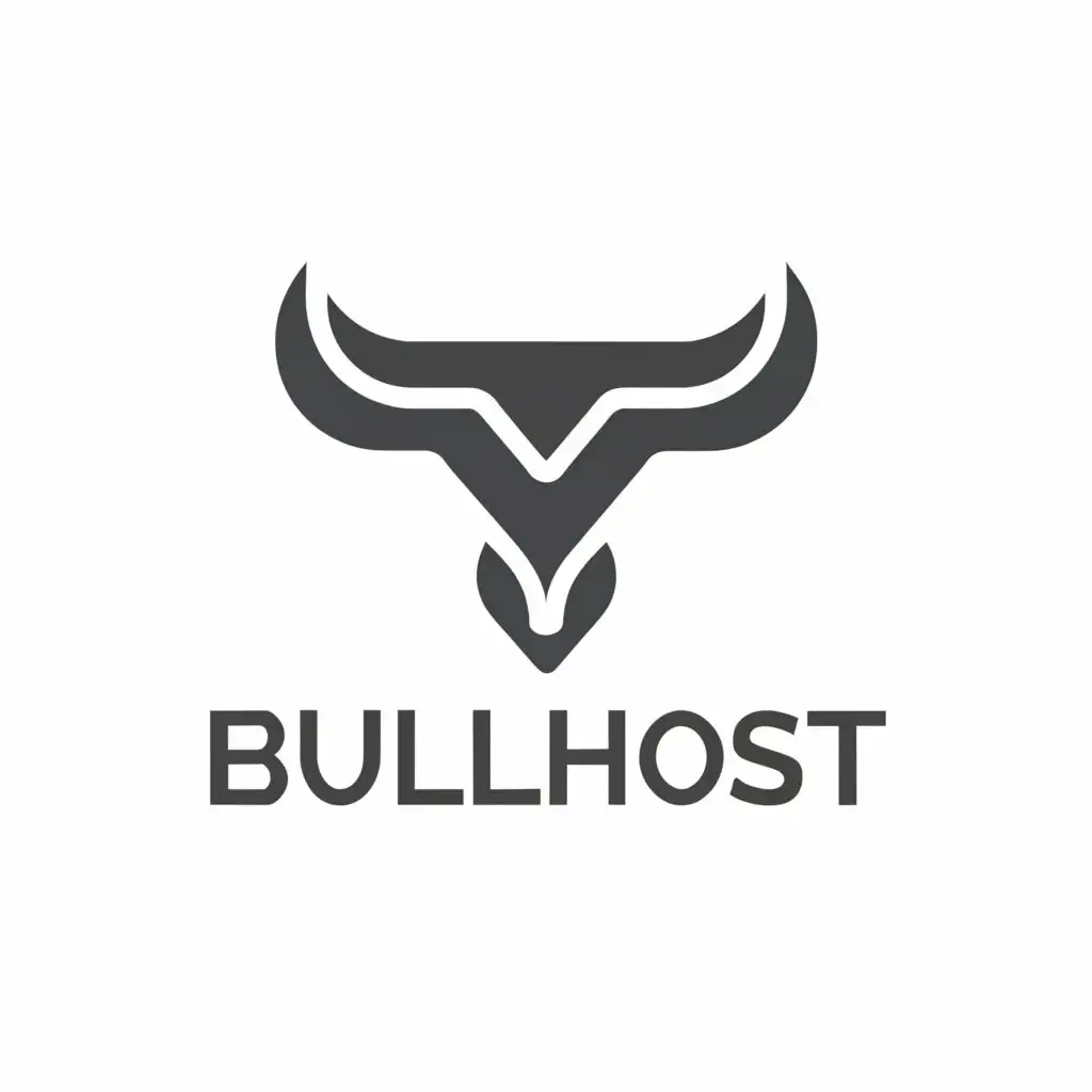 a logo design,with the text "bullhost", main symbol:bull,Moderate,be used in Internet industry,clear background