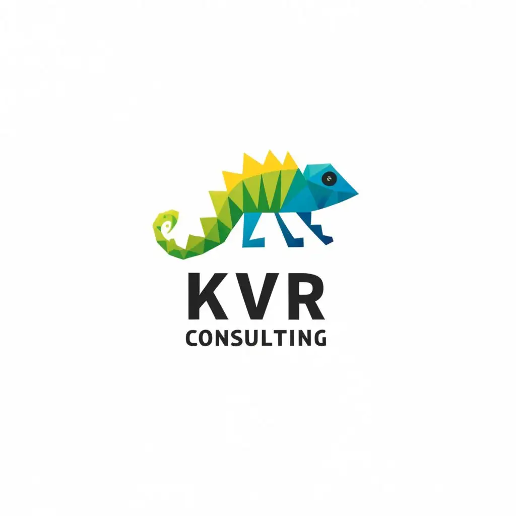 logo, chameleon, with the text "KVR Consulting", typography, be used in Finance industry