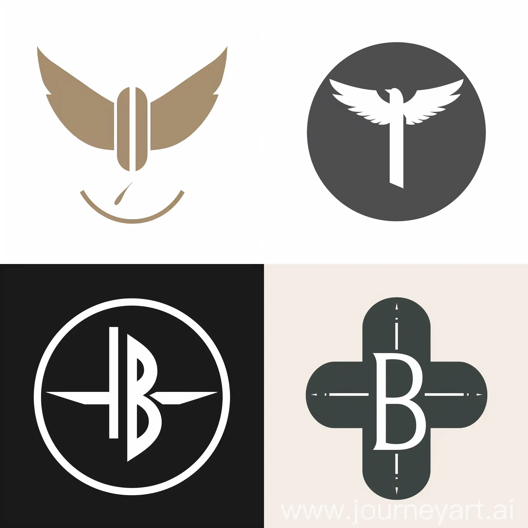  A modern and minimalist logo featuring a stylized letter "B" symbolizing "Blessing". The "B" is elegantly designed, resembling a cross at the top representing Christian faith and spirituality, while transforming into a flying dove at the bottom symbolizing the Holy Spirit and divine peace. Integrated with the "B" is a simple and minimalistic cross signifying sacrifice and redemption, and a white dove emerging from the bottom symbolizing the Holy Spirit, peace, and purity. Subtle flames surround the "B" symbolizing divine presence, purification, and spiritual passion. Grains of wheat and a wine glass placed beside the "B" represent the Eucharist, communion, and Christ's presence. Golden drops falling from the top of the "B" suggest olive oil symbolizing anointing, healing, and consecration. The color scheme includes a white background for purity and spirituality, celestial blue for the "B" representing tranquility and faith, golden for the cross symbolizing divinity, white with hints of blue for the dove representing purity and the Holy Spirit, warm orange and yellow tones for the fire, golden brown for wheat, and deep purple for wine. Photography with a macro lens to capture intricate details, --ar 1:1 --v 5