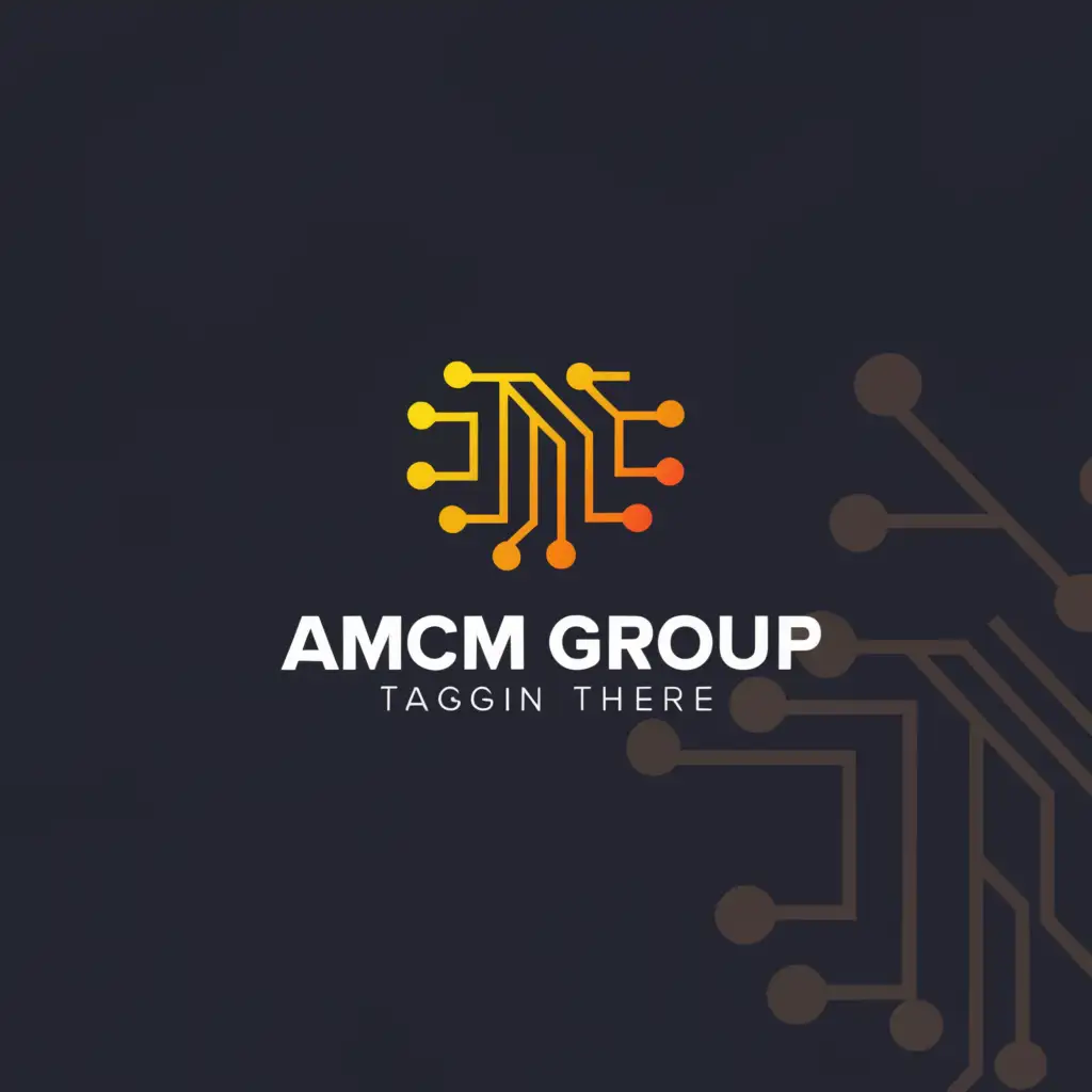 a logo design,with the text "AMCM Group", main symbol:some type of technology, advertising, internet based design,Moderate,be used in Technology industry,clear background