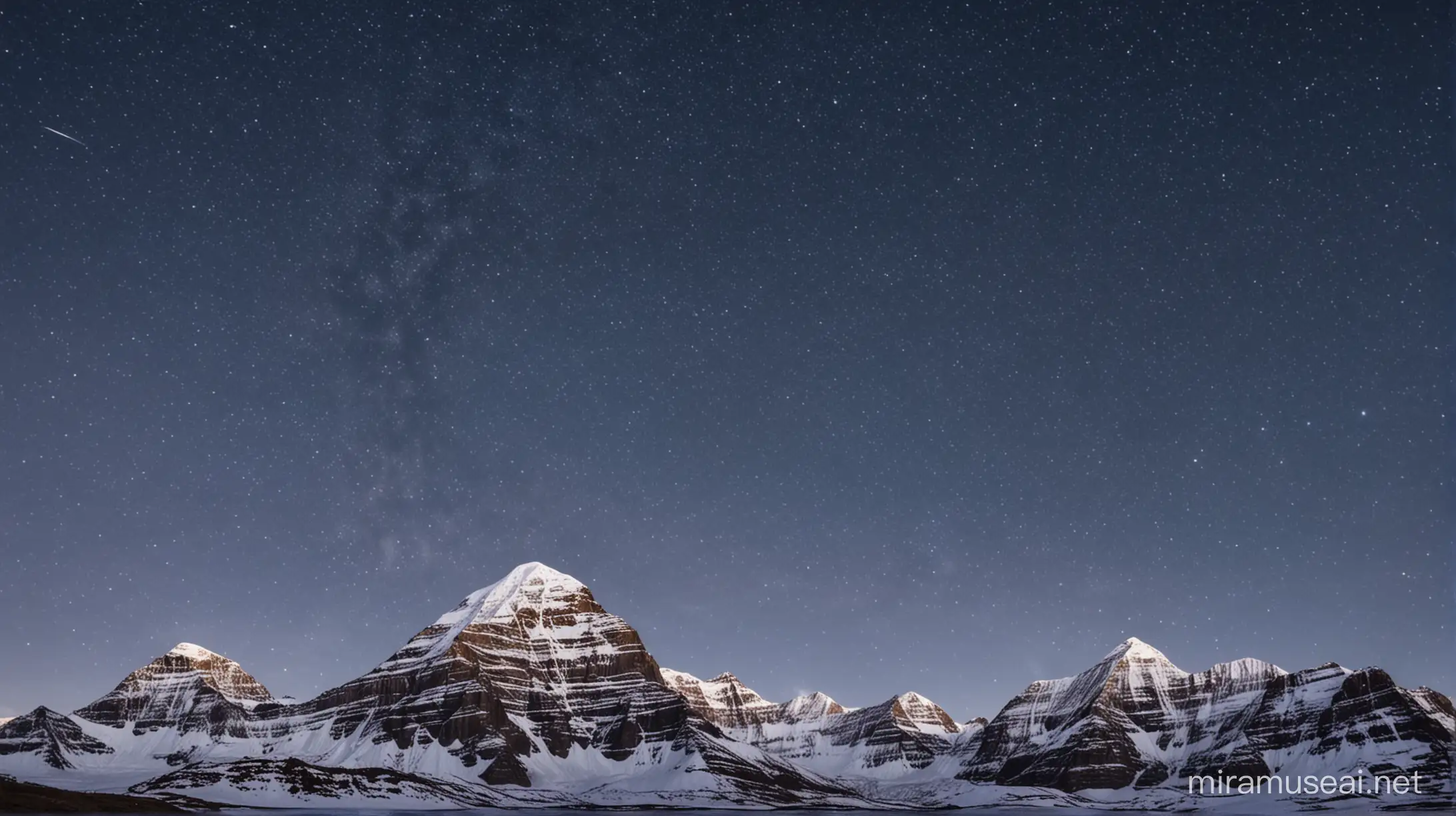 Starry Night Over SnowCovered Mount Kailash