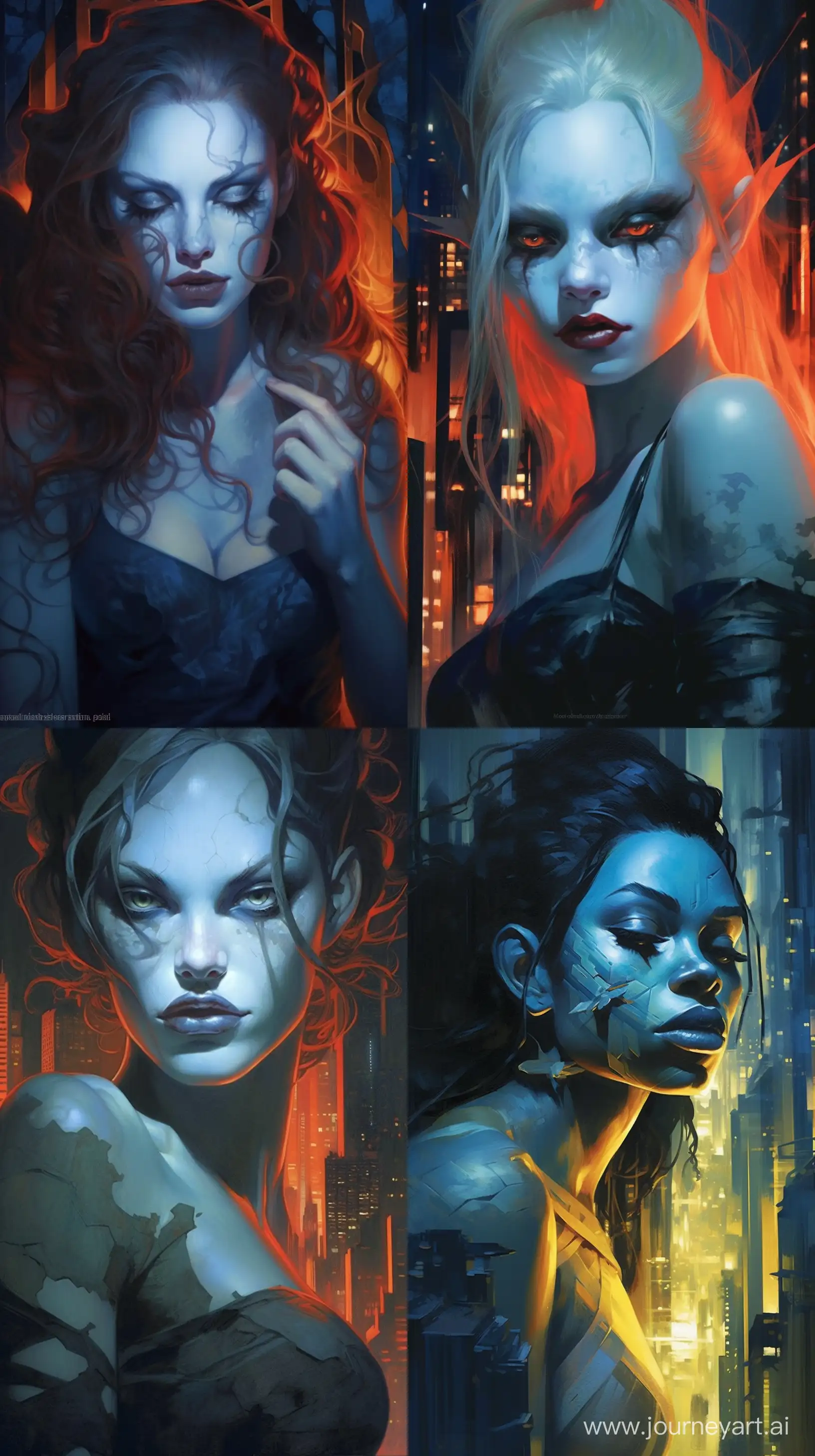 Enchanting-Dark-Cityscape-with-Mesmerizing-Ogre-Artgerm-and-James-Jean-Inspired