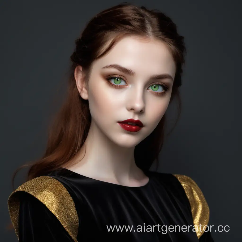 Elegant-Girl-in-Black-Dress-with-Gold-Sleeves