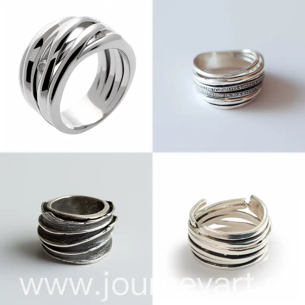 Elegant-Silver-Rings-Arranged-in-a-Stunning-Display