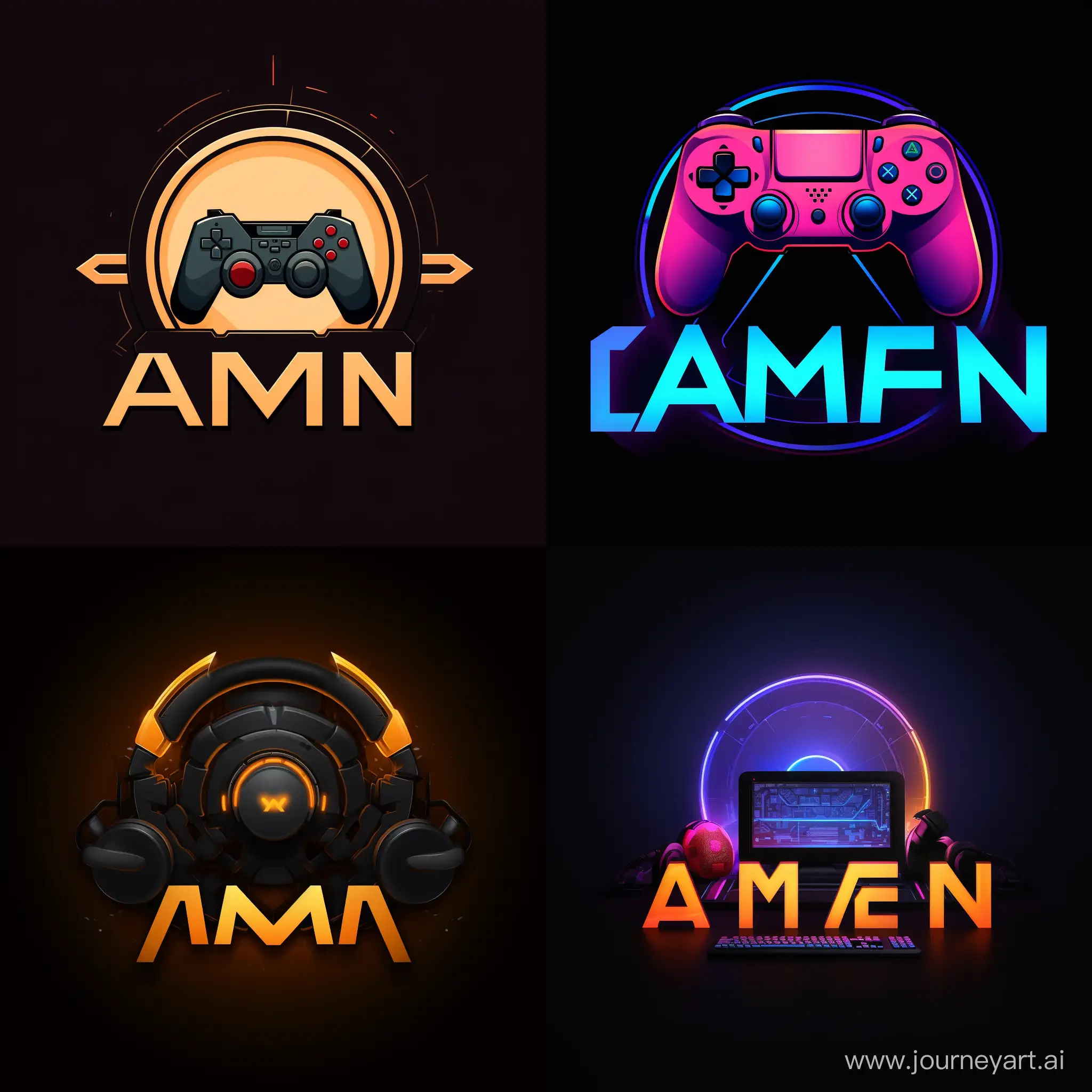 gamer logo word 'AiM', mouse, keyboard, gamepad, minimalism 8k, virtual engine