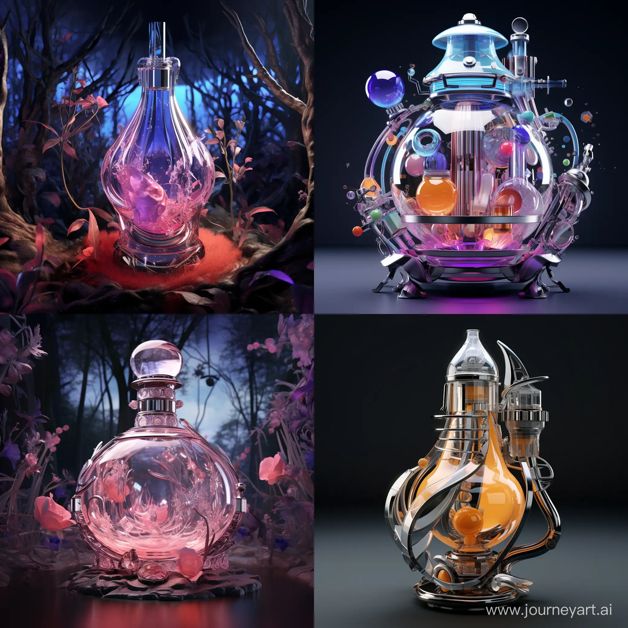 Imagine a party perfume bottle from the future 