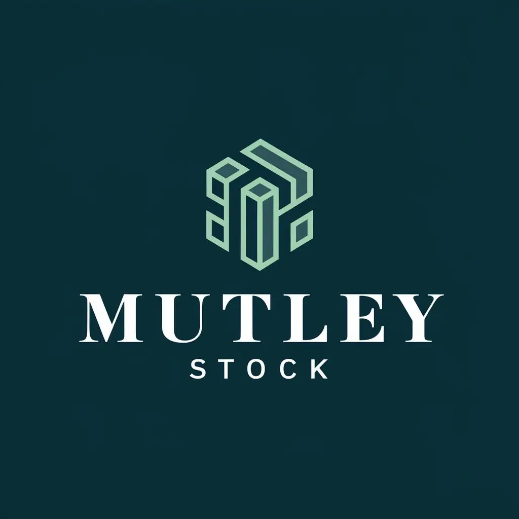 logo, MONEY, with the text "MUTLEY STOCK", typography, be used in Finance industry