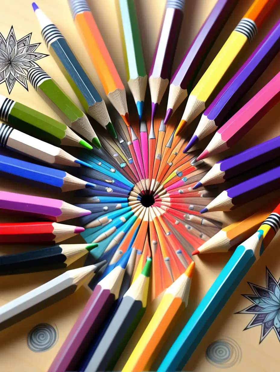 Quantum Particle Integrated Adult Coloring with Pencils | MUSE AI