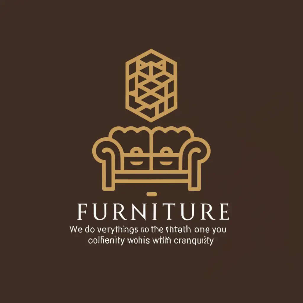 a logo design,with the text "Furniture of Dagestan. We do everything so that at home you will be greeted with coziness and tranquility.", main symbol:Sofa,Moderate,clear background