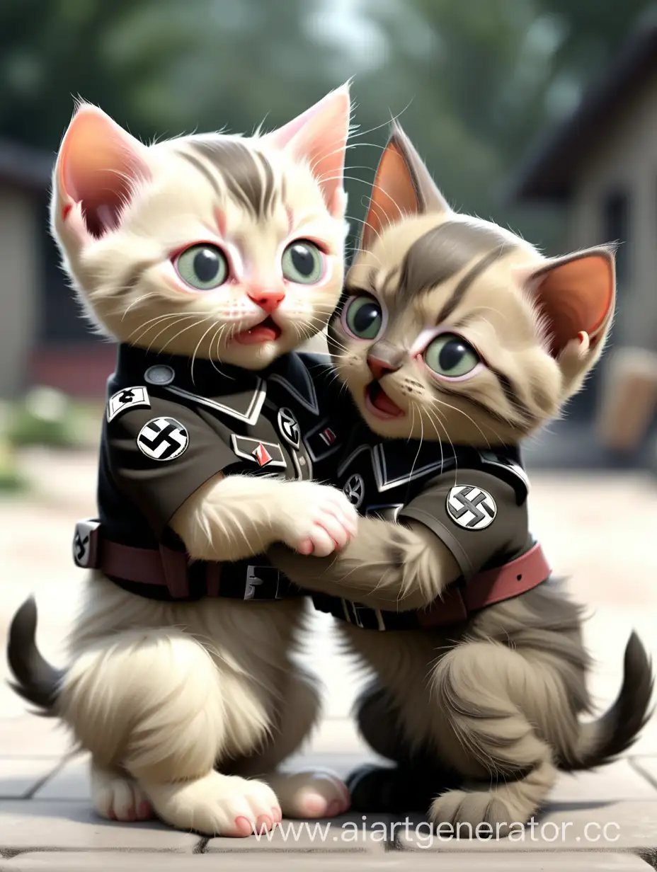 Affectionate-Nazi-Kittens-Embracing-in-Unlikely-Display-of-Cuteness