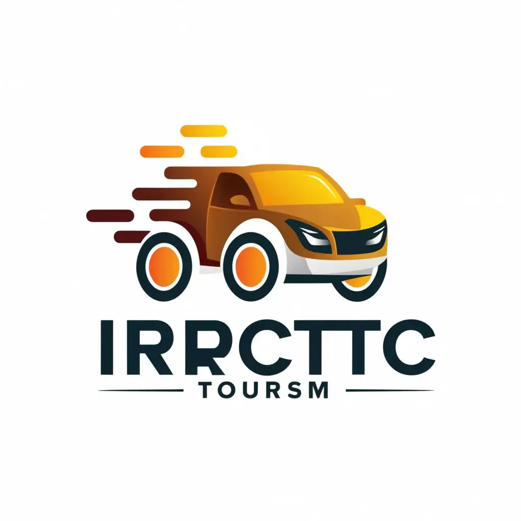 a logo design,with the text "IRCTC TOURSIM", main symbol:Vehicle,Moderate,be used in Automotive industry,clear background