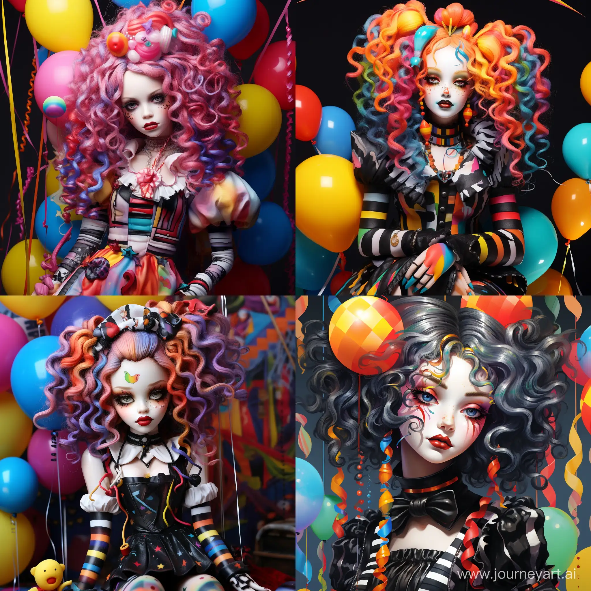 Gothic-Fashion-BJD-Doll-with-Big-Curly-Pigtails-in-Graffiti-Neon-Circus-Scene