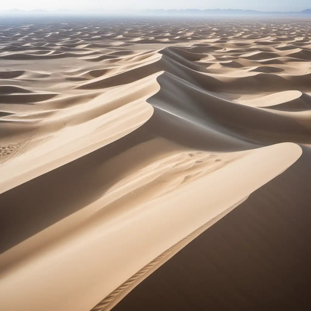 Minimalist and Serene Desert Sand Dunes Aerial Photography