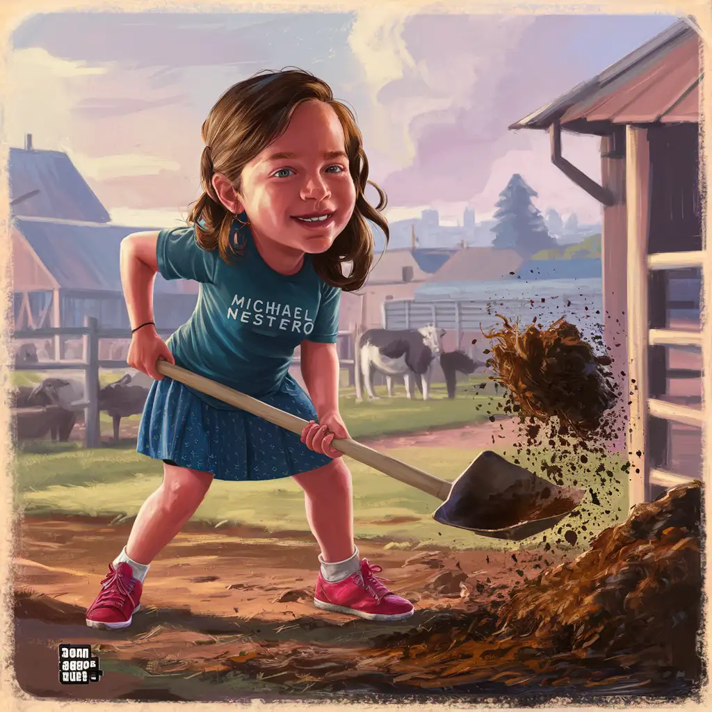 Cartoon-Style-Girl-from-GTA-Throws-Manure-on-Farm