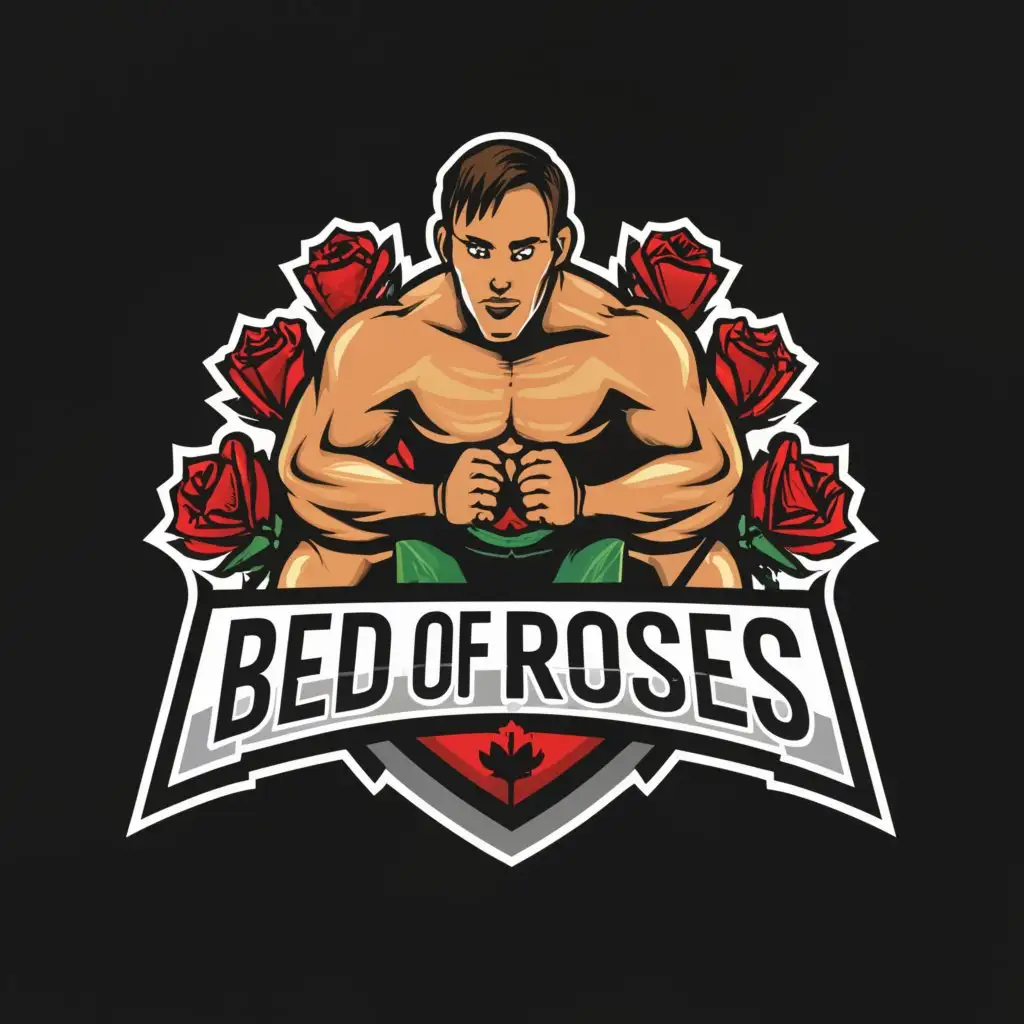 LOGO-Design-for-Bed-of-Roses-Wrestling-Theme-with-Canadian-Elements-for-Entertainment-Industry