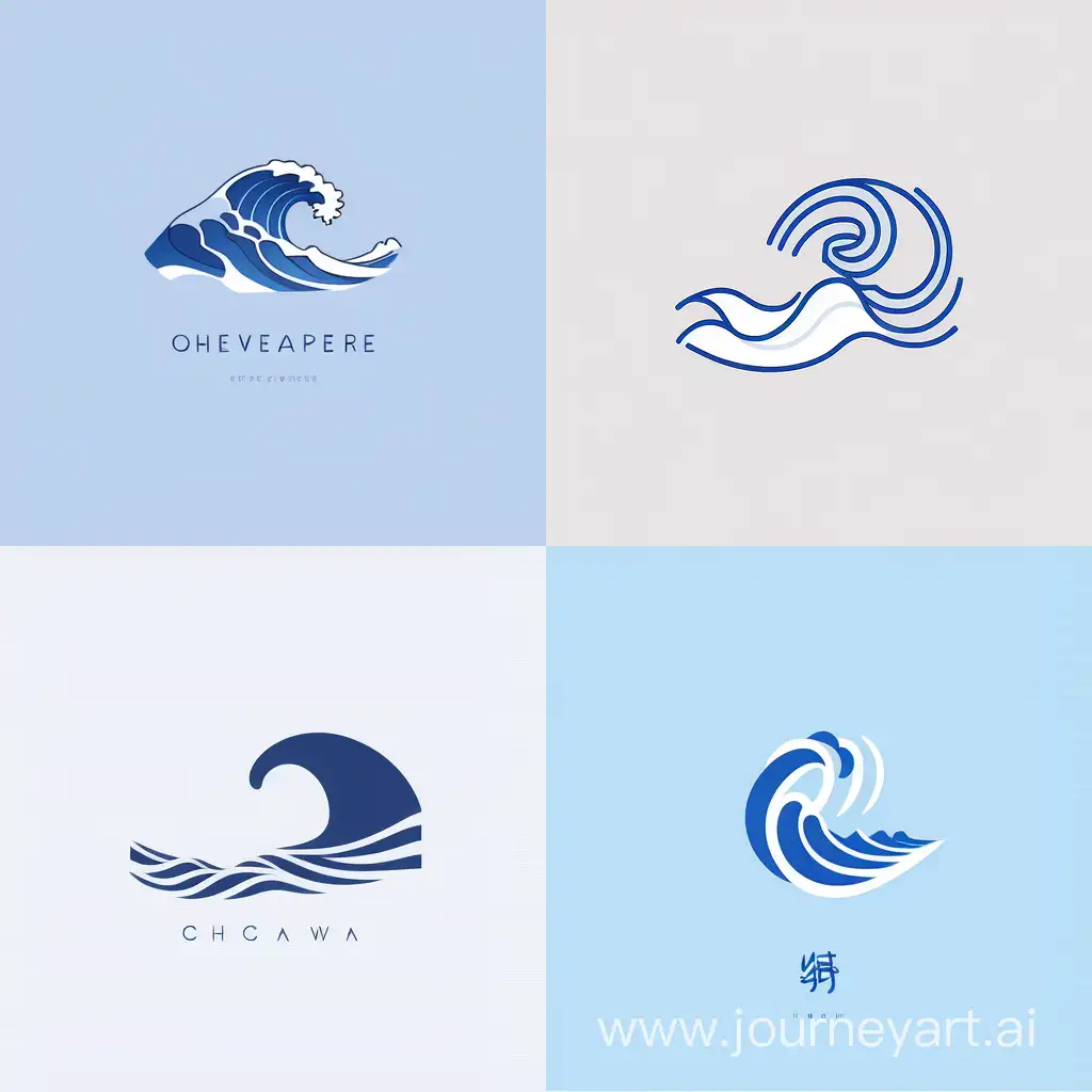 A simple, elegant logo of a wave crashing on the shore. The wave is rendered in a single line, with a sense of movement and power. The font is modern and sans-serif, with a clean and understated look. The color palette is blue and white.
