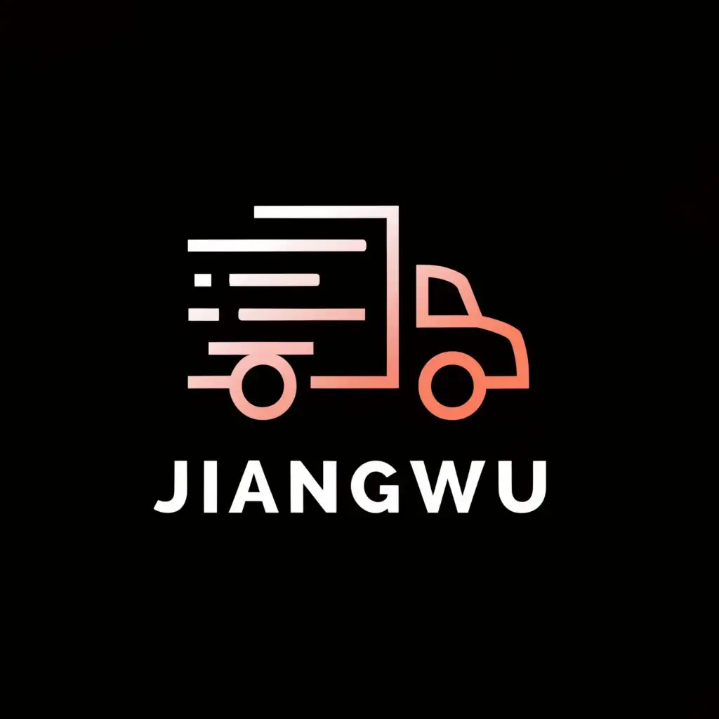 a logo design,with the text "jiangwu", main symbol:truck,Minimalistic,be used in Events industry,clear background