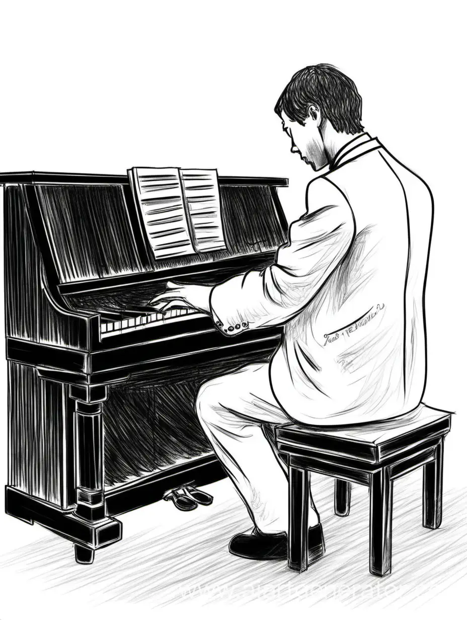 Это пианист, играющий на рояле. Сама картинка нарисованная