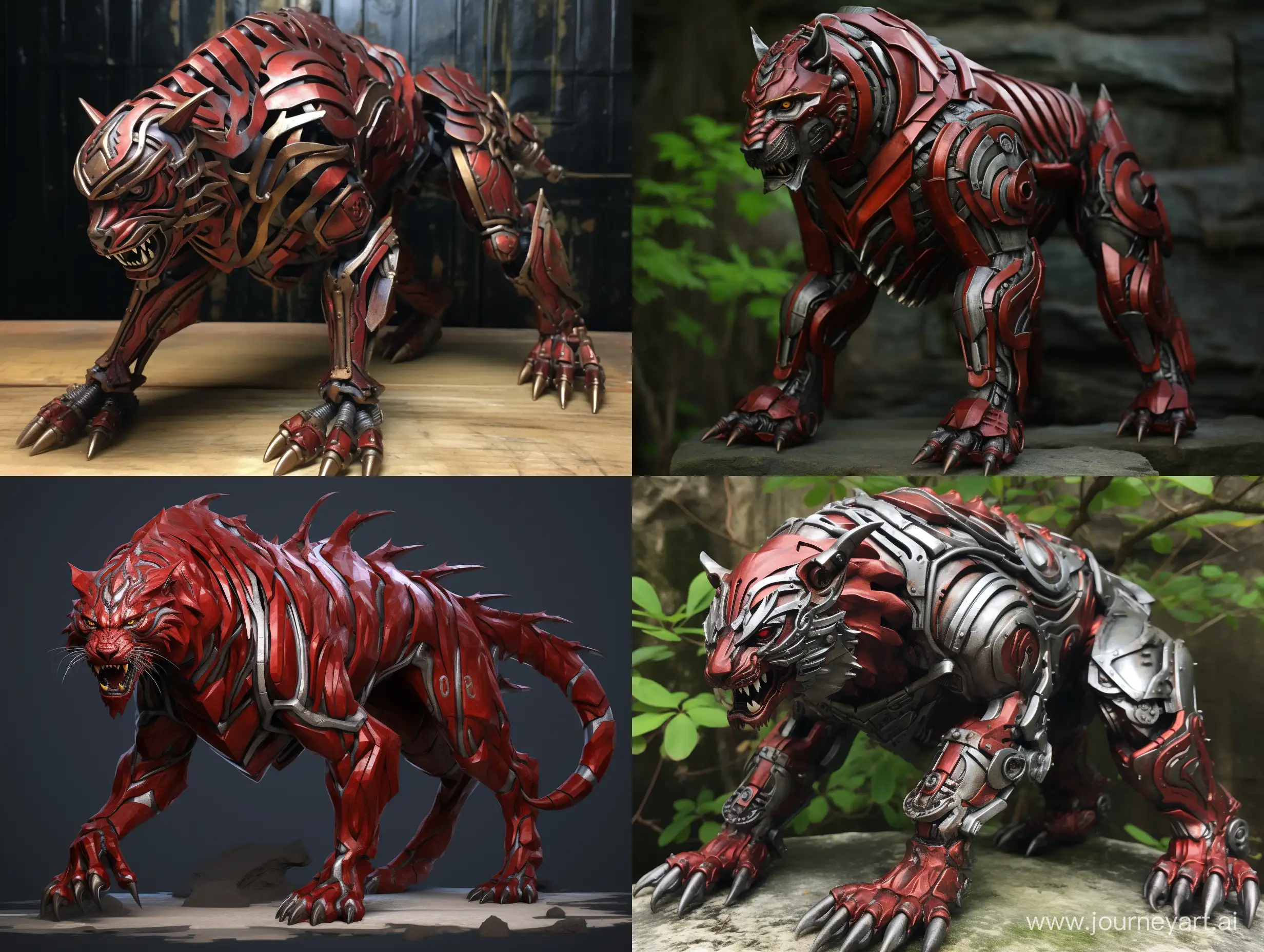 Majestic-Wild-Iron-Tiger-in-Red-Metallic-Setting