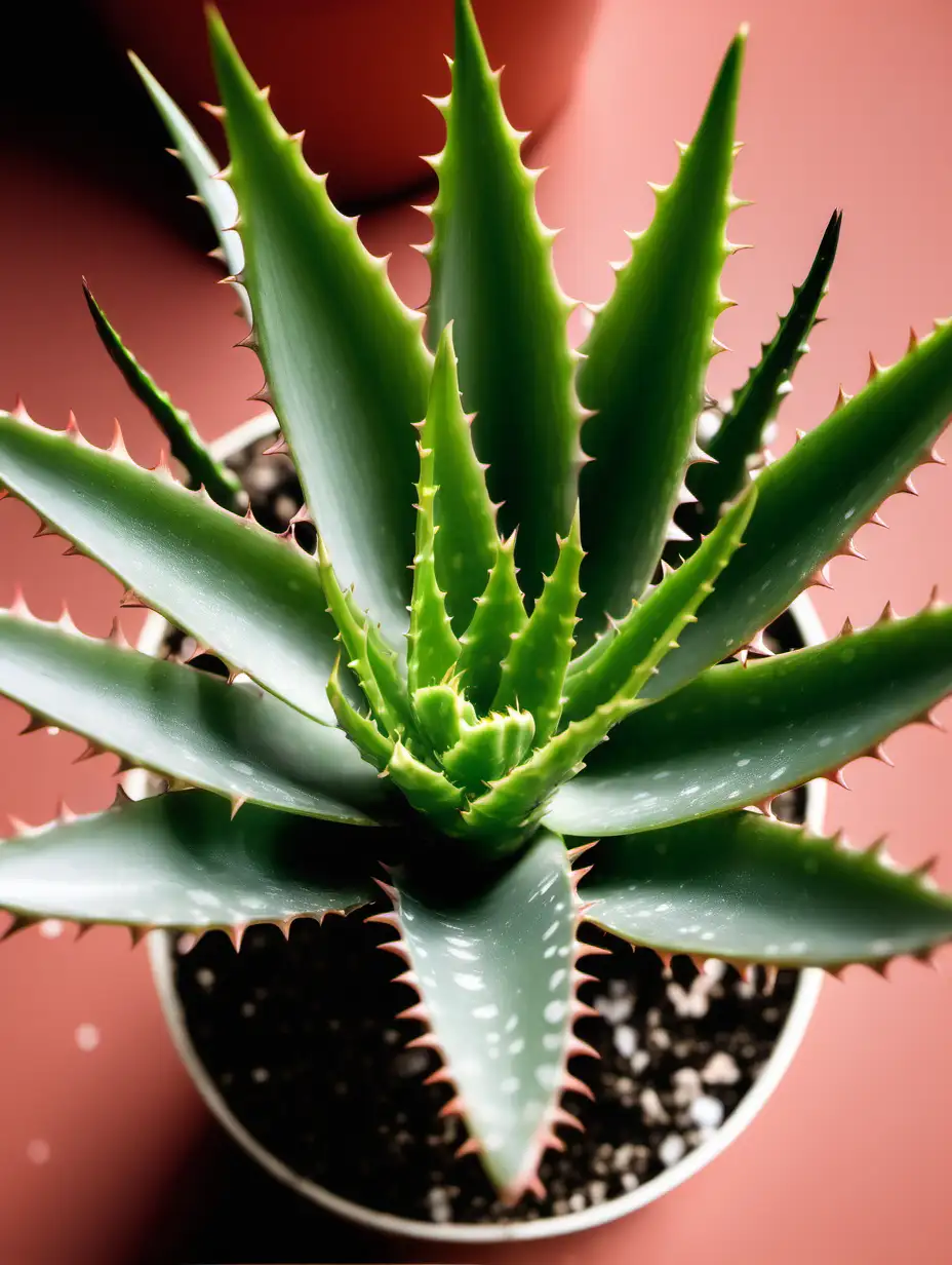 Lush Green Aloe Plant in Sunlit Home Environment