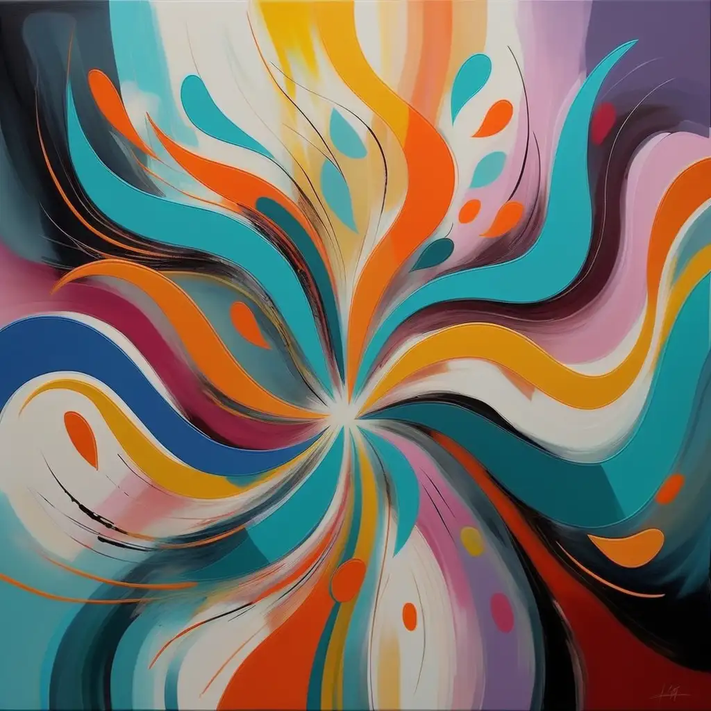 Vibrant Abstract Painting Eliciting Joy Bliss Peace and Amazement