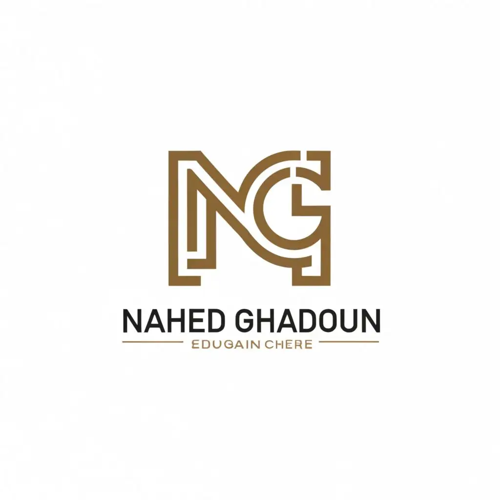 logo, N.G, with the text "Nahed Ghadboun", typography, be used in Education industry