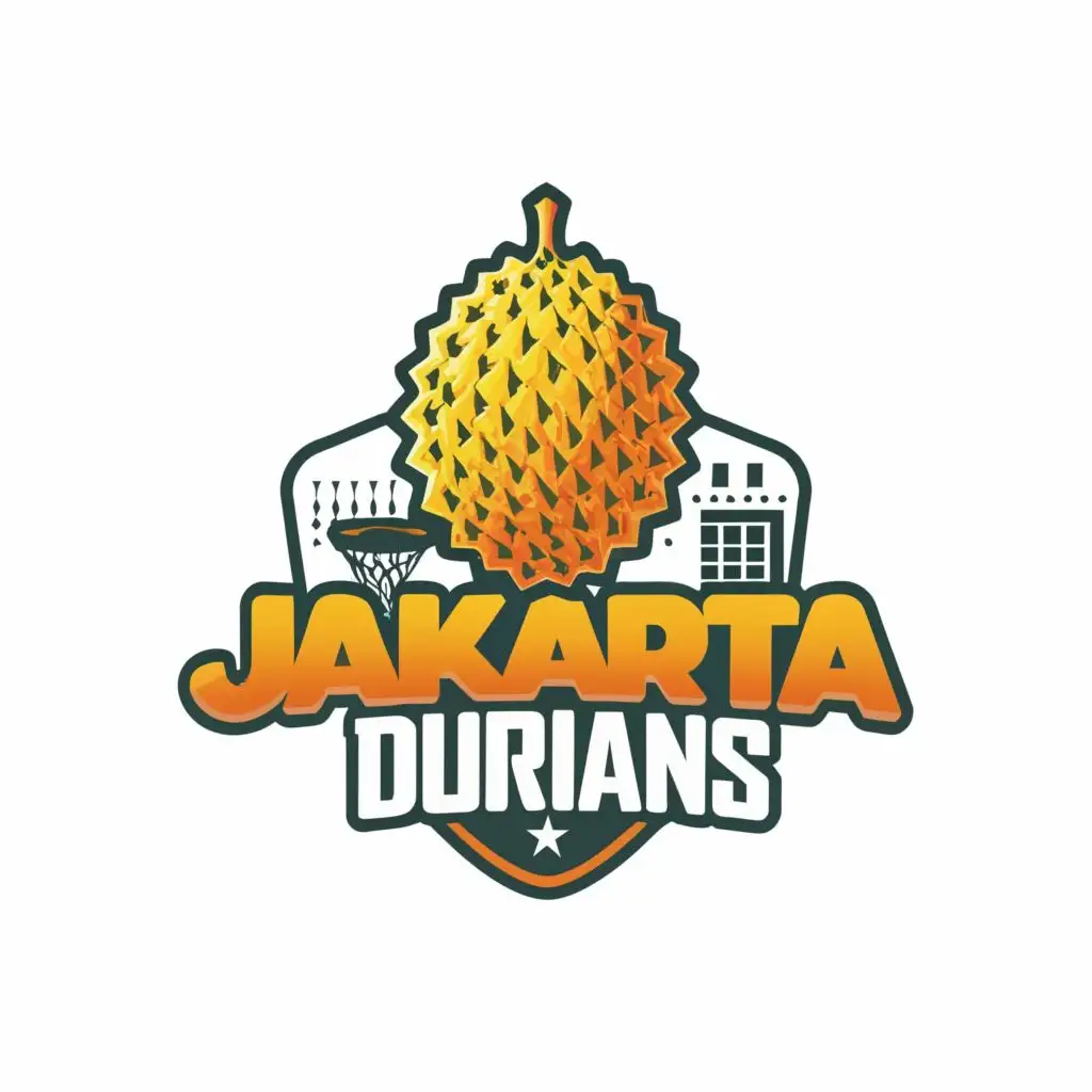 logo, Jakarta, Durian, Basketball, with the text "Jakarta Durians", typography, be used in Sports Fitness industry