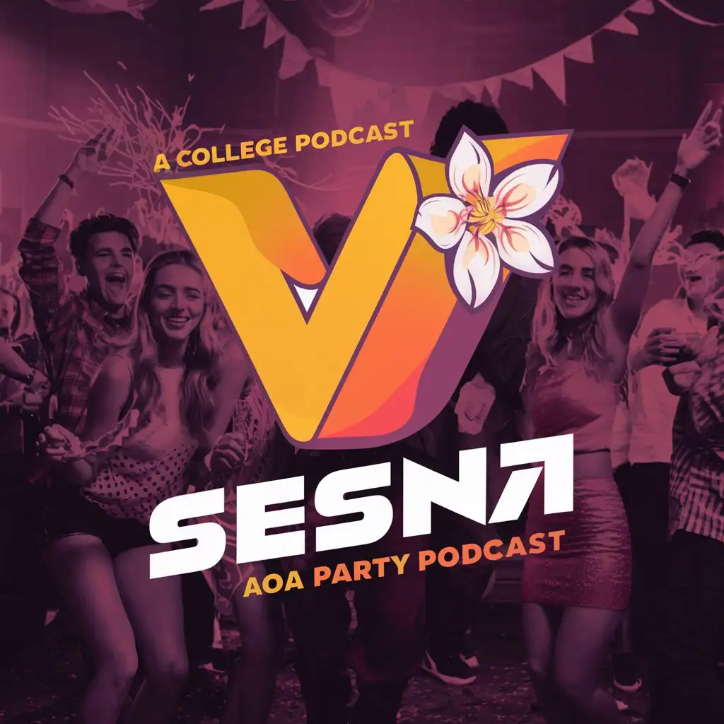 Vibrant-Spring-Student-Podcast-Logo-Celebrating-Podcasts-and-Party-Vibes