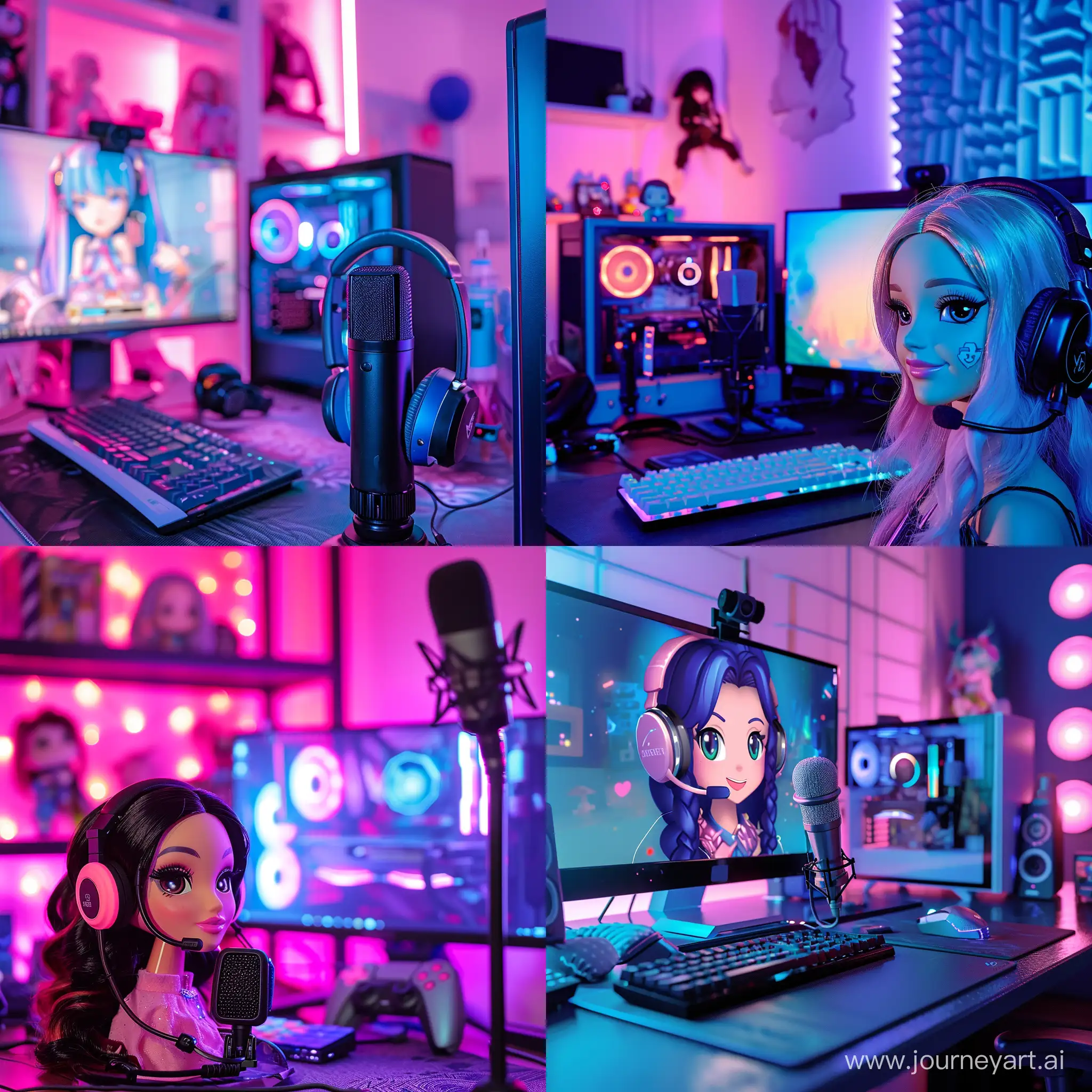 Bratz-Streamer-in-Stylish-Gamer-Setup-with-Computer-Headphones-and-Microphone