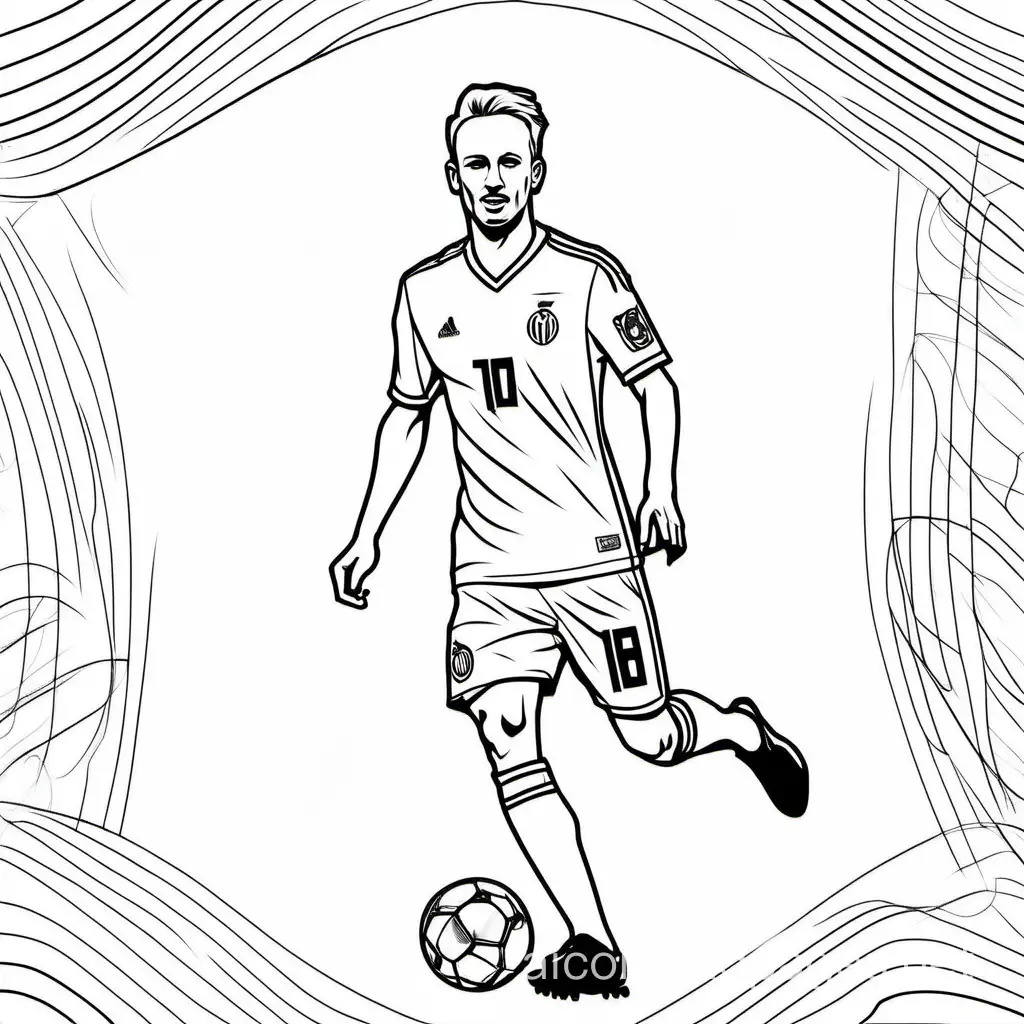 Ivan Rakitić, Coloring Page, black and white, line art, white background, Simplicity, Ample White Space. The background of the coloring page is plain white to make it easy for young children to color within the lines. The outlines of all the subjects are easy to distinguish, making it simple for kids to color without too much difficulty, Coloring Page, black and white, line art, white background, Simplicity, Ample White Space. The background of the coloring page is plain white to make it easy for young children to color within the lines. The outlines of all the subjects are easy to distinguish, making it simple for kids to color without too much difficulty