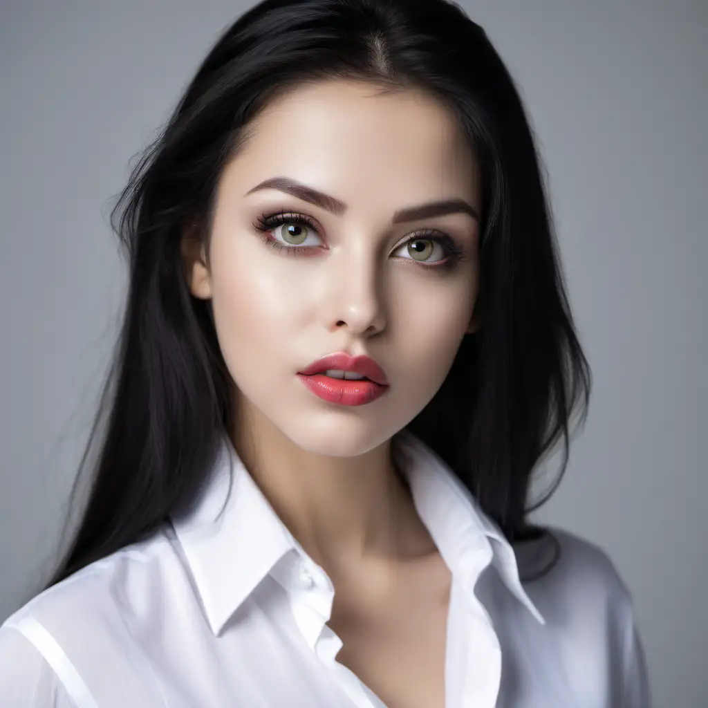 Stunning Woman in White Shirt with Captivating Features