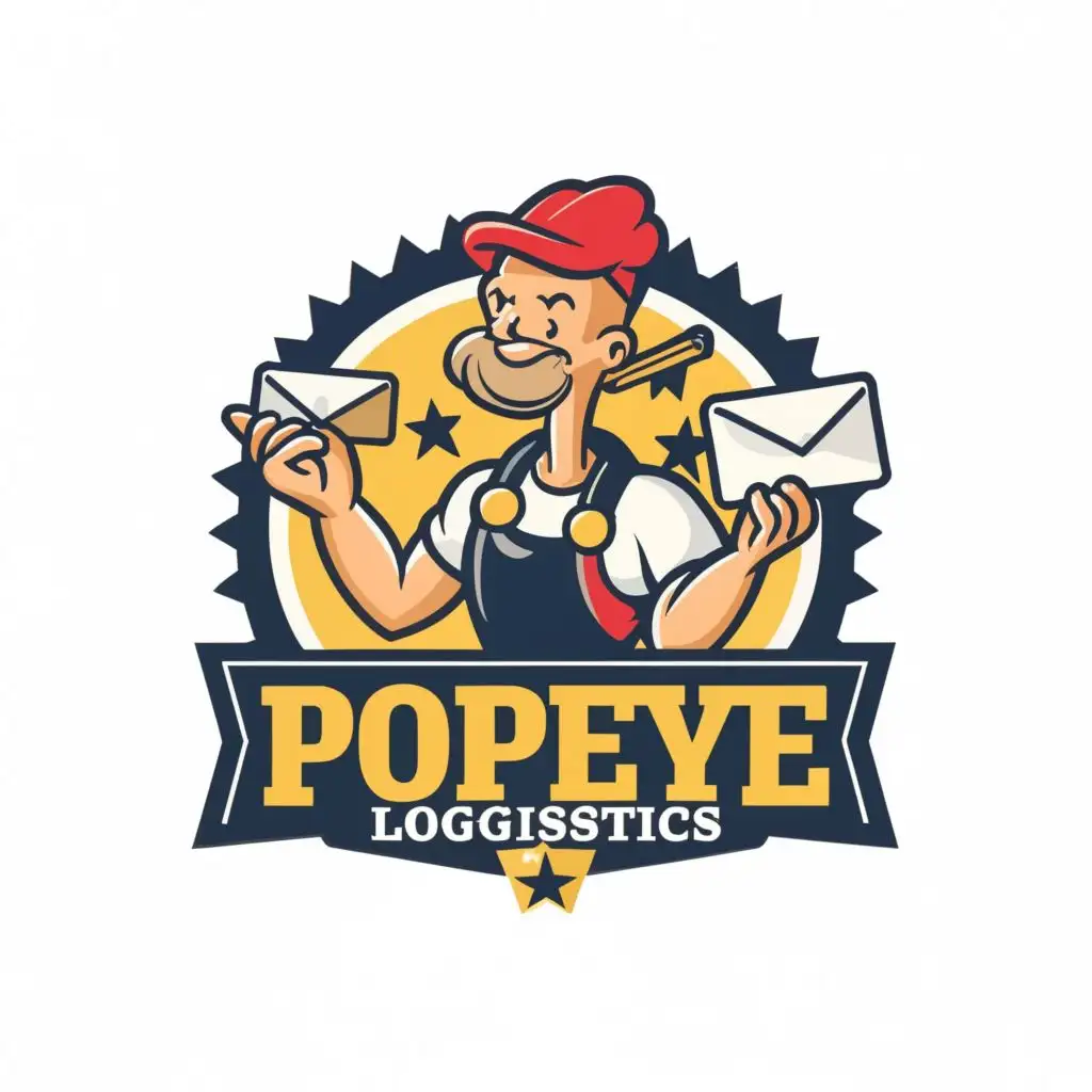 logo, Popeye is flawless, receiving letters, express delivery, with the text "popeyelogistics", typography, be used in Retail industry