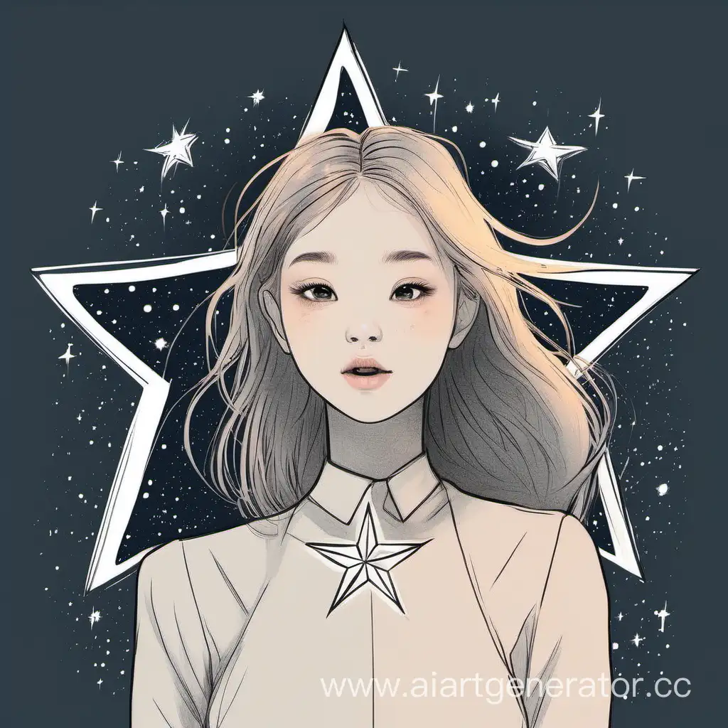 Adorable-Girl-with-a-Shining-Star-Captivating-Digital-Art