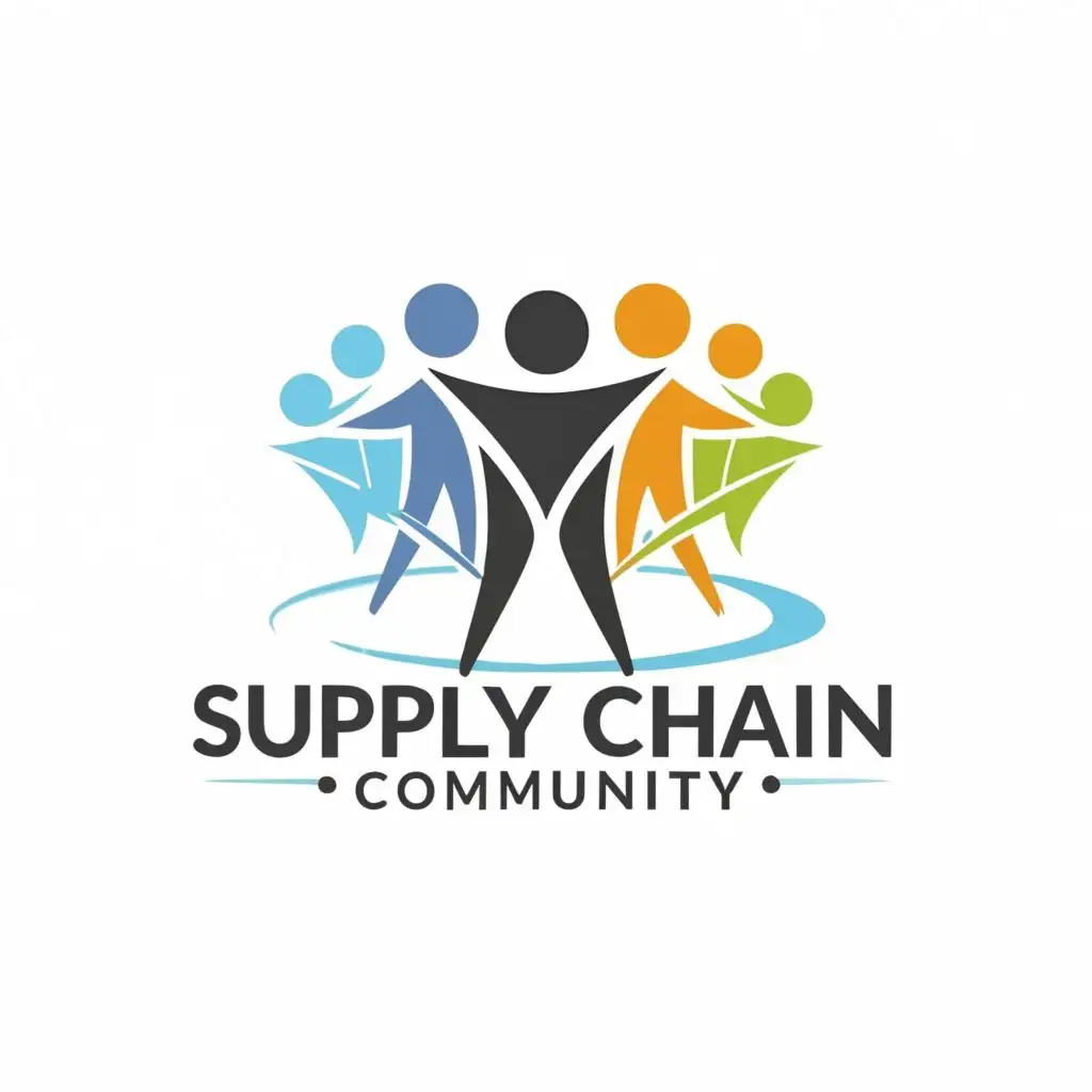 logo, people with a team, with the text "Supply Chain Community", typography, be used in Events industry