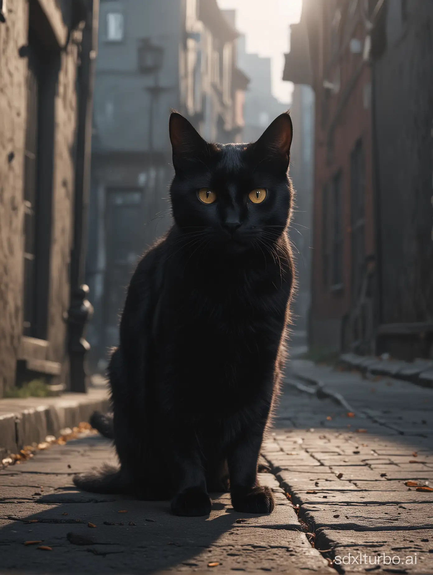 Cinematic-8K-Portrait-of-a-Sleek-Black-Cat
