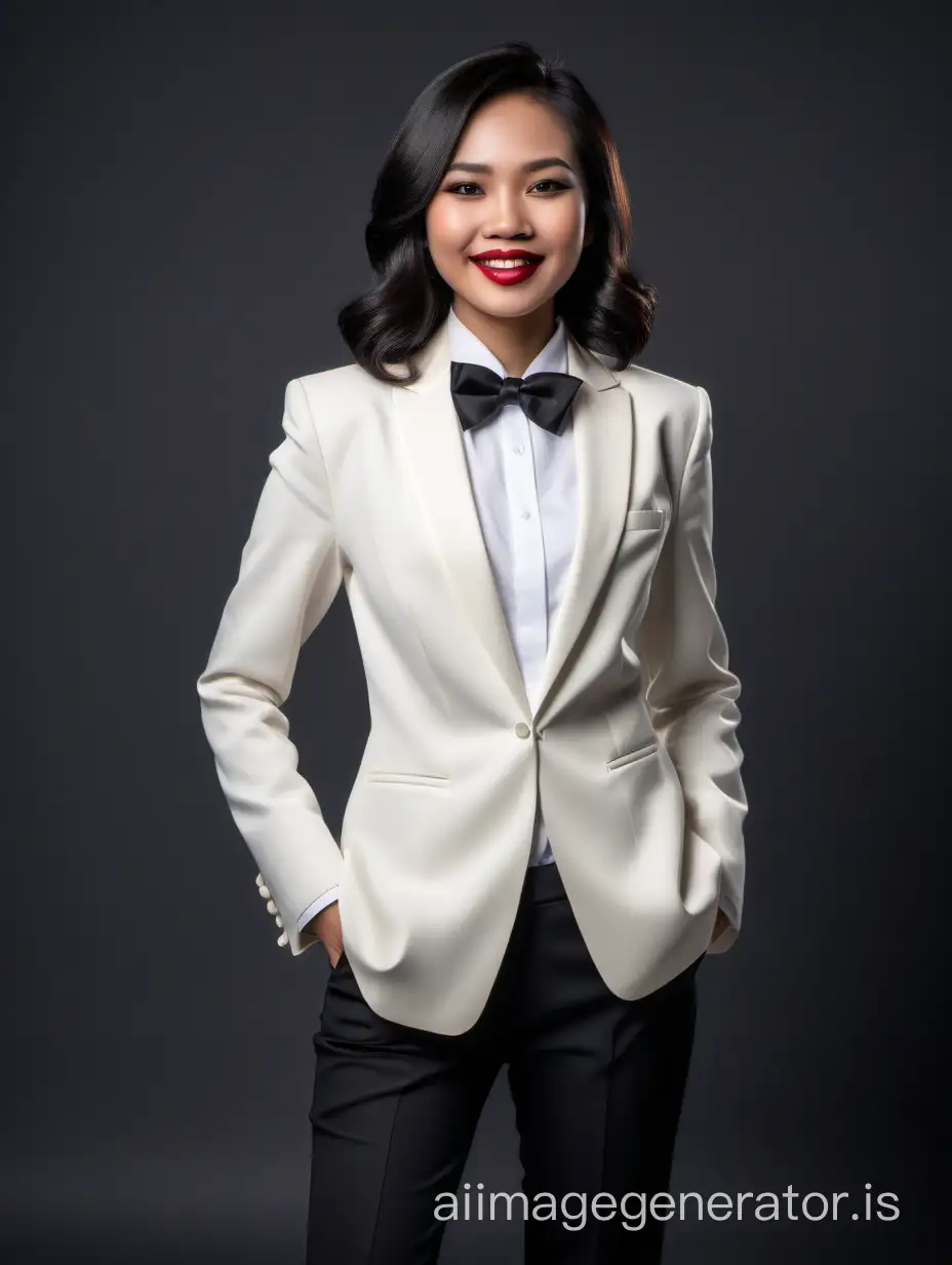 Confident Indonesian Woman In Ivory Tuxedo Smiling Ai Image Generator 8123