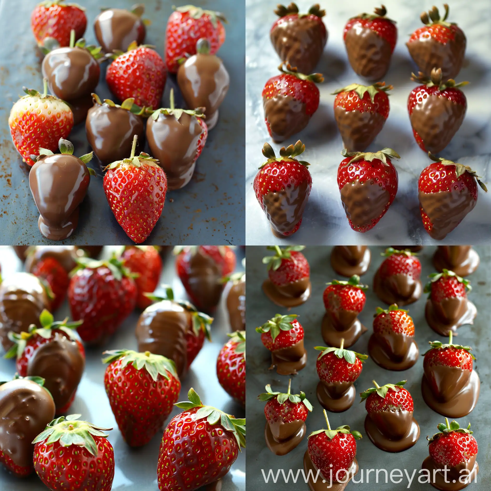Chocolate-Dipped Strawberries: Fresh, juicy strawberries dipped in rich, melted chocolate. You can use dark, milk, or white chocolate.