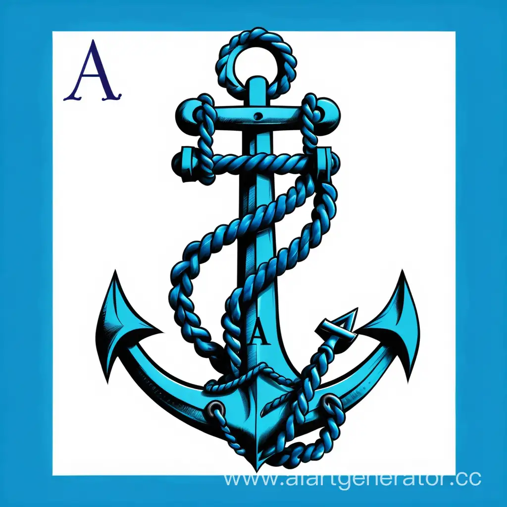 Nauticalthemed-Blue-AnchorShaped-Letter-A-Graphic