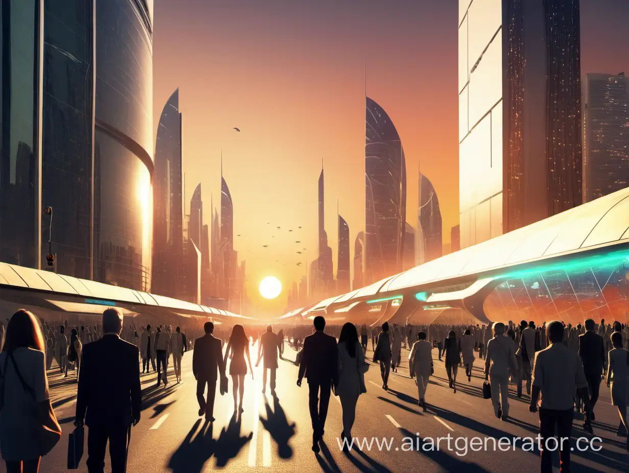 Futuristic-Urban-Life-at-Sunset-in-the-Year-2100