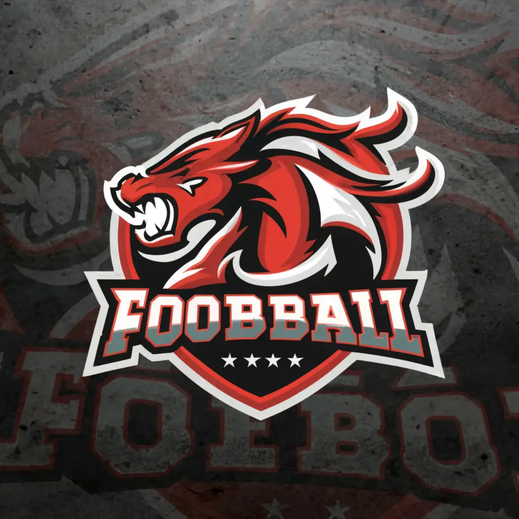 a logo design,with the text "Football", main symbol:Razorbacks Stallions Dragons,Moderate,be used in Sports Fitness industry,clear background