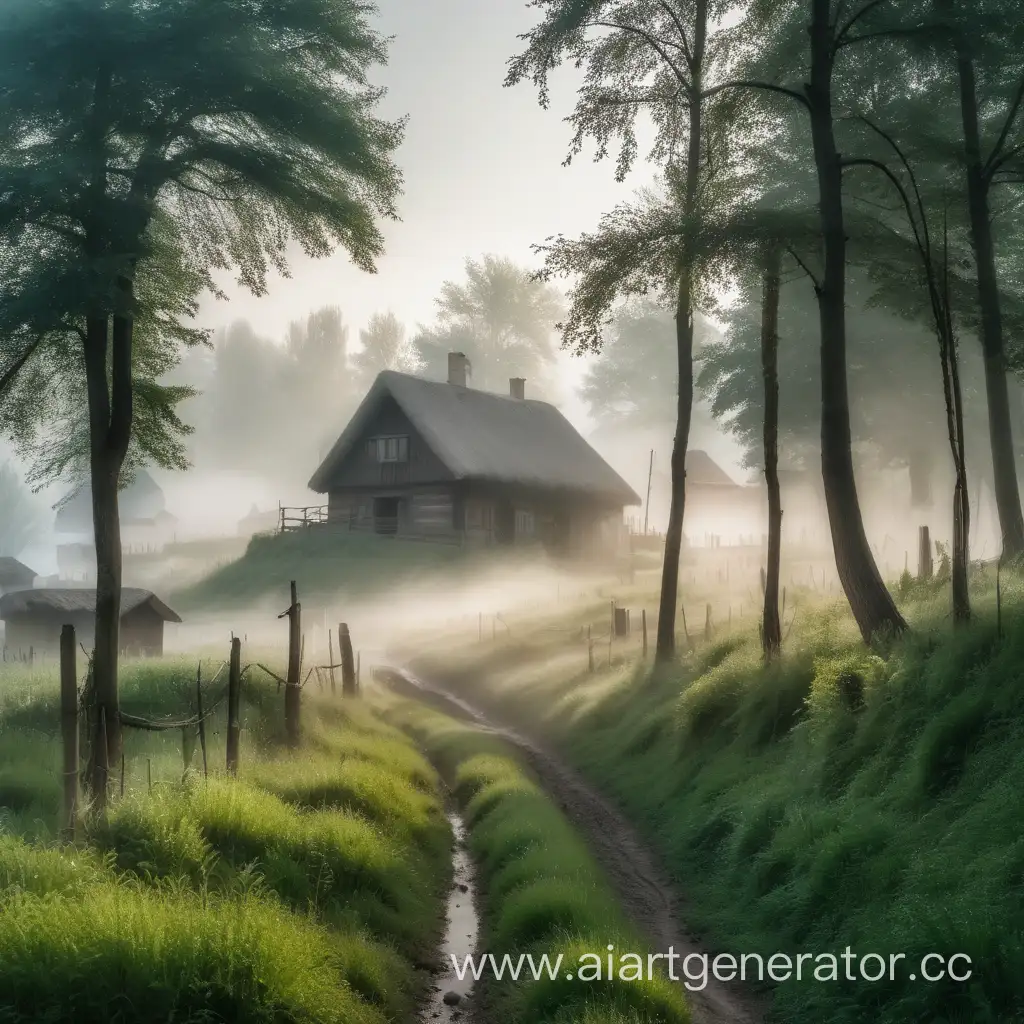 Enchanting-Forest-Mist-Surrounding-a-Quaint-Village