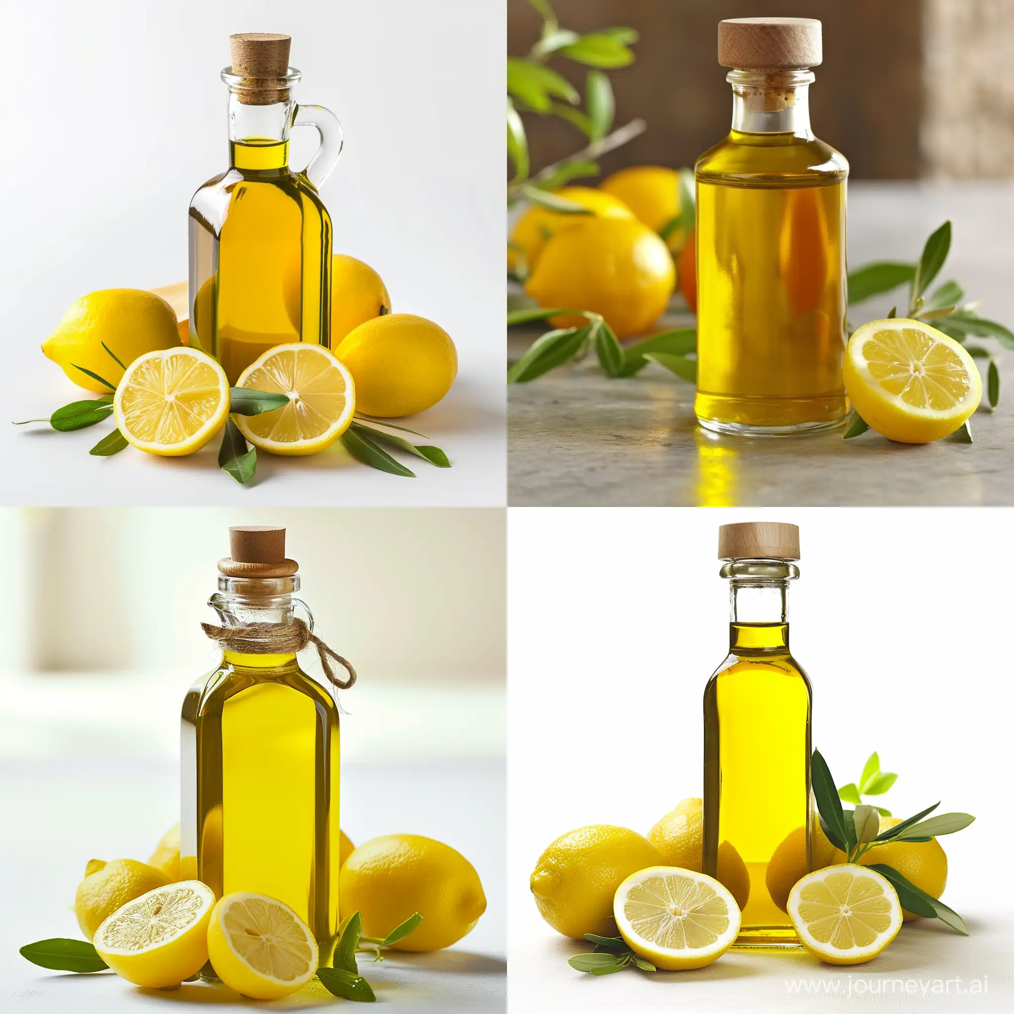 Бутылка оливкового масла и лимоны, реалистичное фото