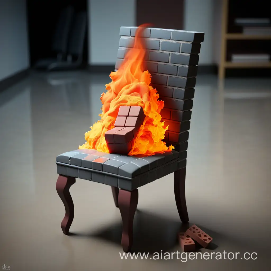 Lonely-Brick-on-Flaming-Chair