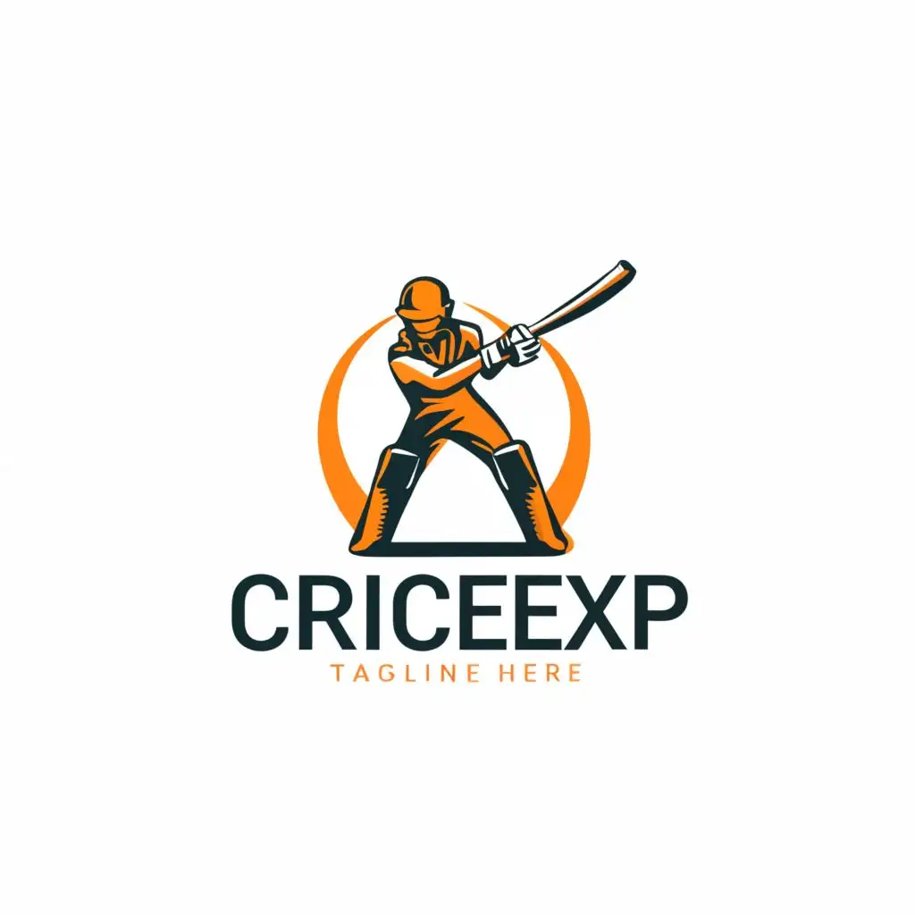 a logo design,with the text "Cricexp", main symbol:Cricket player,Moderate,be used in Sports Fitness industry,clear background